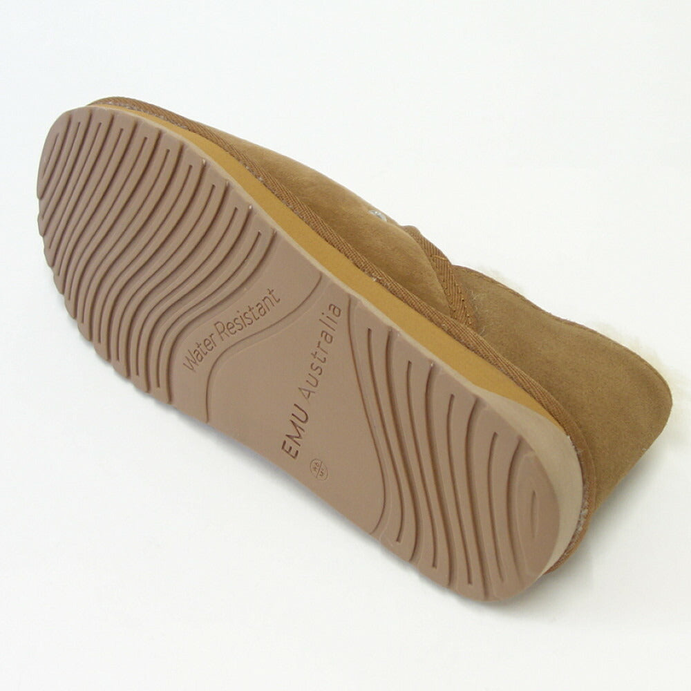 【SALE 30%OFF】 エミュー EMU W 12715 Stlinger Nano Fold Over スティンガーナノ(レディース) カラー:チェスナット ショートムートンモックシューズ 撥水 シープスキン スリッポン 「靴」