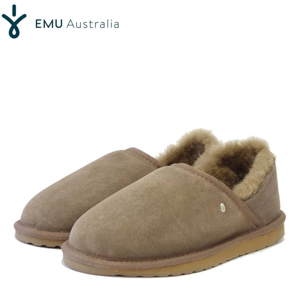 【SALE 30%OFF】 エミュー EMU W 12715 Stlinger Nano Fold Over スティンガーナノ(レディース) カラー:マッシュルーム ショートムートンモックシューズ 撥水 シープスキン スリッポン 「靴」