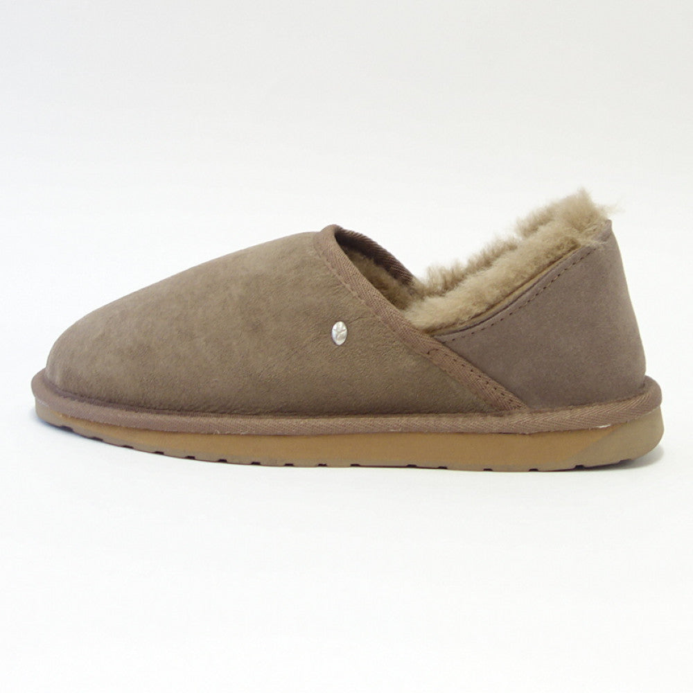 【SALE 30%OFF】 エミュー EMU W 12715 Stlinger Nano Fold Over スティンガーナノ(レディース) カラー:マッシュルーム ショートムートンモックシューズ 撥水 シープスキン スリッポン 「靴」