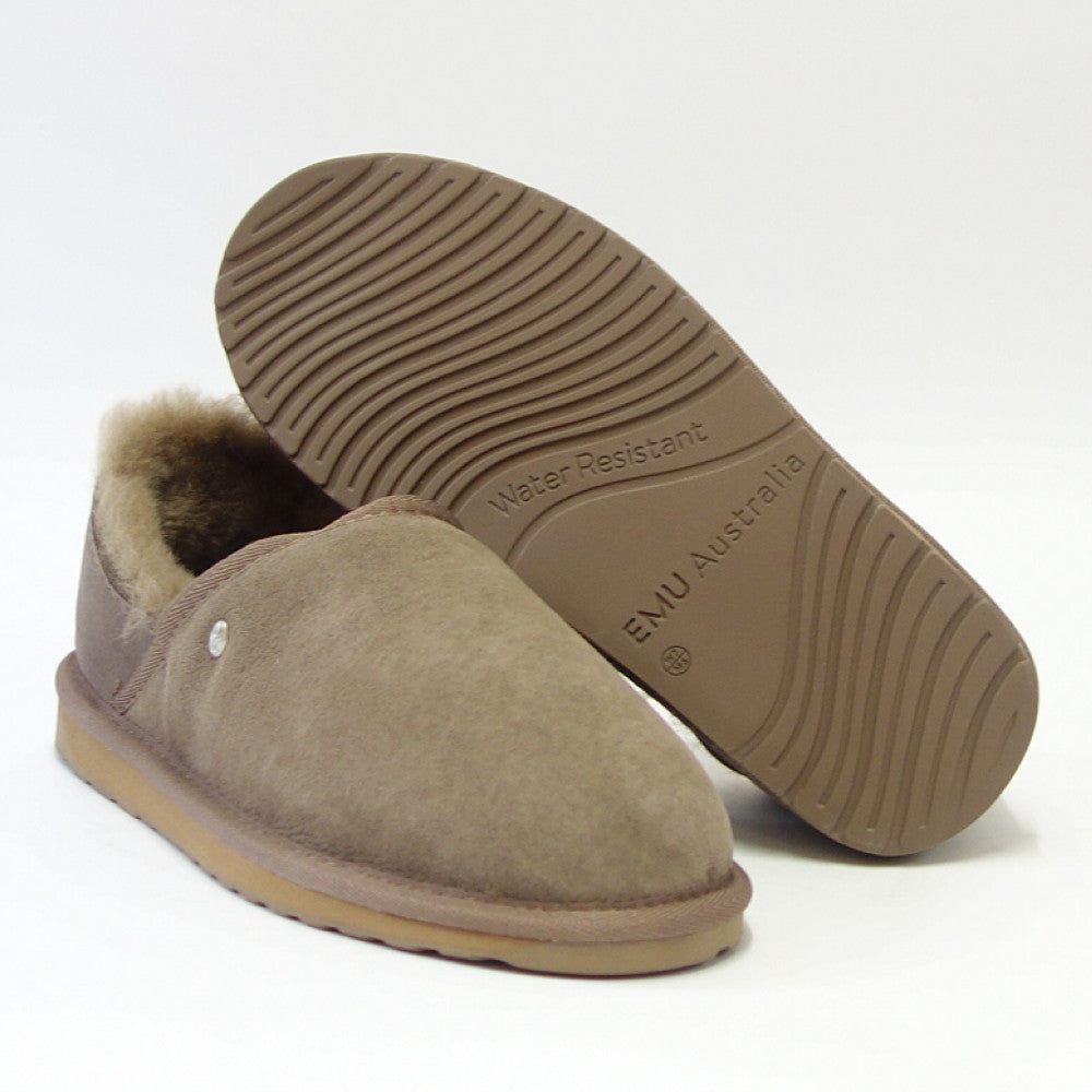 【SALE 30%OFF】 エミュー EMU W 12715 Stlinger Nano Fold Over スティンガーナノ(レディース) カラー:マッシュルーム ショートムートンモックシューズ 撥水 シープスキン スリッポン 「靴」