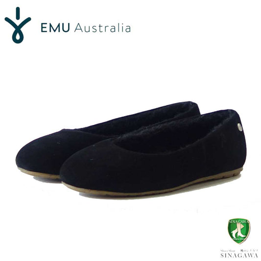エミューEMUW12830Mira2.0ミラ(レディース)カラー:ブラックフラットシューズスエードレザーウールスリッポン「靴」