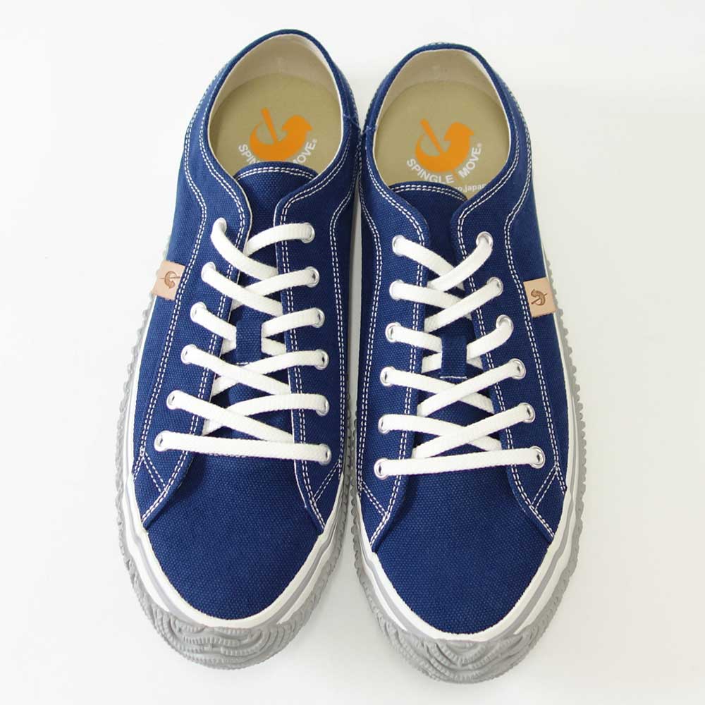 スピングルムーブ SPINGLE MOVE スピングルムーヴ SPM-141(ユニセックス)ネイビー/ホワイト (80)   バイオウォッシュ キャンバス スニーカー ラバーソール 「靴」