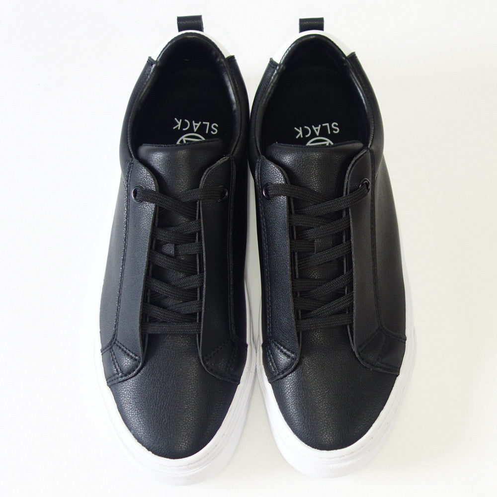 【SALE 50%OFF】 スラック SLACK SL 1518 001(ユニセックス)LIBERIO(リベリオ) カラー:BLACK / WHITE 人工皮革 ローカットスニーカー バルカナイズ製法 「靴」