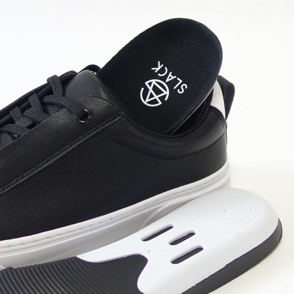 【SALE 50%OFF】 スラック SLACK SL 1518 001(ユニセックス)LIBERIO(リベリオ) カラー:BLACK / WHITE 人工皮革 ローカットスニーカー バルカナイズ製法 「靴」