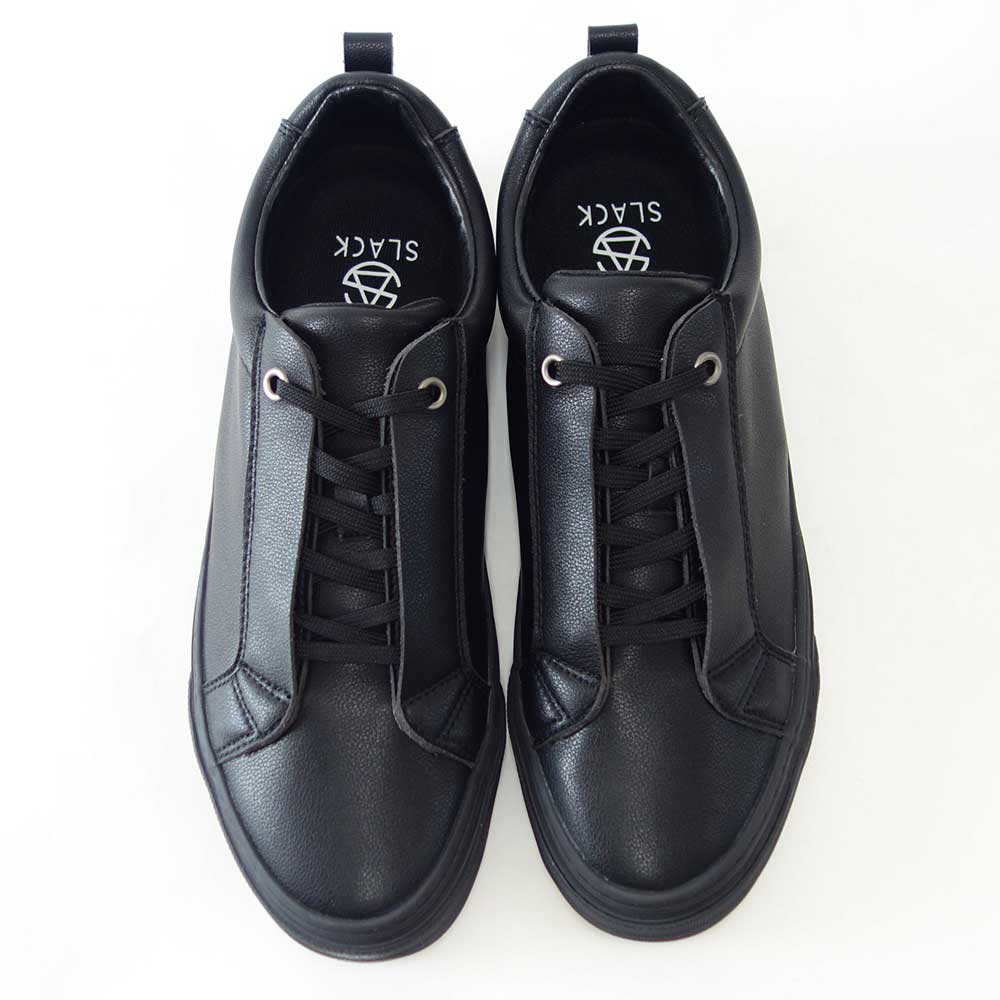 【SALE 50%OFF】 スラック SLACK SL 1518 003(ユニセックス)LIBERIO(リベリオ) カラー:BLACK / BLACK 人工皮革 ローカットスニーカー バルカナイズ製法 「靴」