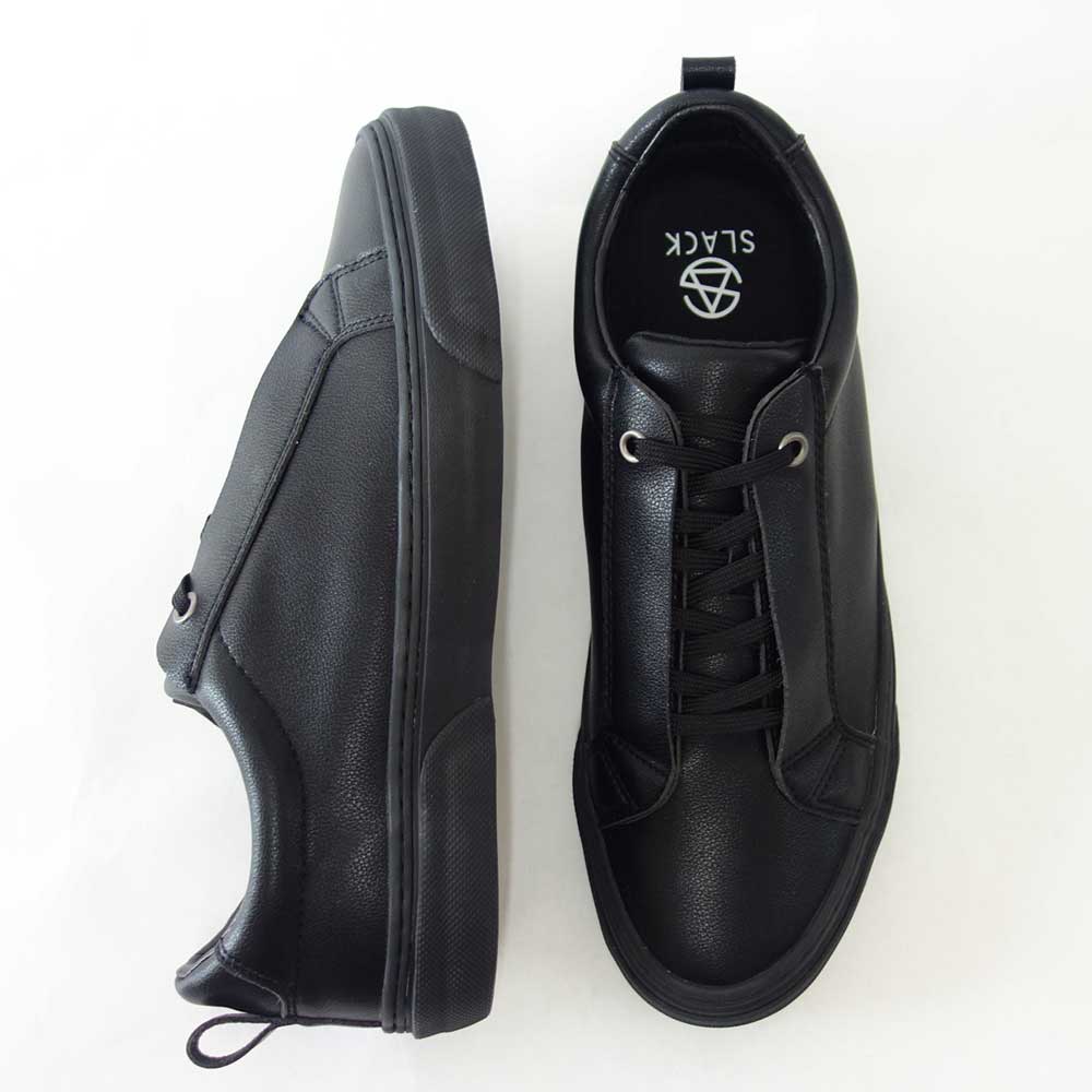 【SALE 50%OFF】 スラック SLACK SL 1518 003(ユニセックス)LIBERIO(リベリオ) カラー:BLACK / BLACK 人工皮革 ローカットスニーカー バルカナイズ製法 「靴」