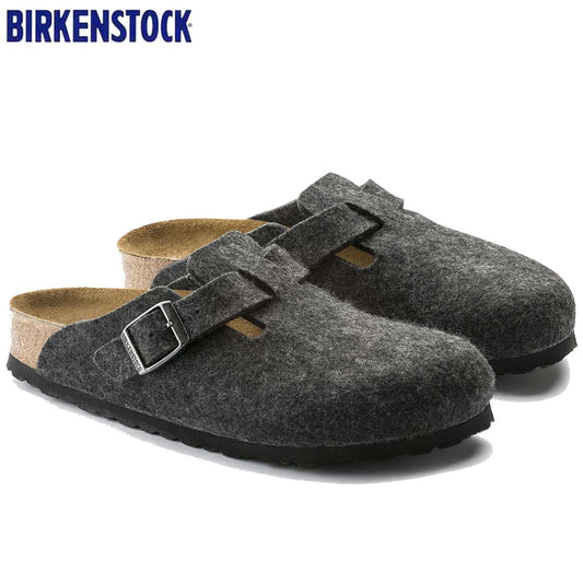 ビルケンシュトック BIRKENSTOCK Boston(ボストン)幅狭(ナローフィット) GC 160373(ウールフェルト/アンスラジット) 「靴」