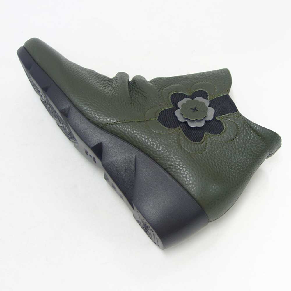 【SALE 20%OFF】 フィズリーン FIZZ REEN 1632 ダークグリーン(日本製) ソフトレザーの快適アンクルブーツ 「靴」