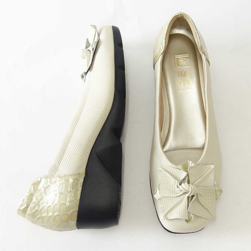 【SALE 20%OFF】 フィズリーン FIZZ REEN 1634 ベージュ(レディース) ウェッジソール パンプス(日本製) EEE 軽量 コンフォートシューズ「靴」