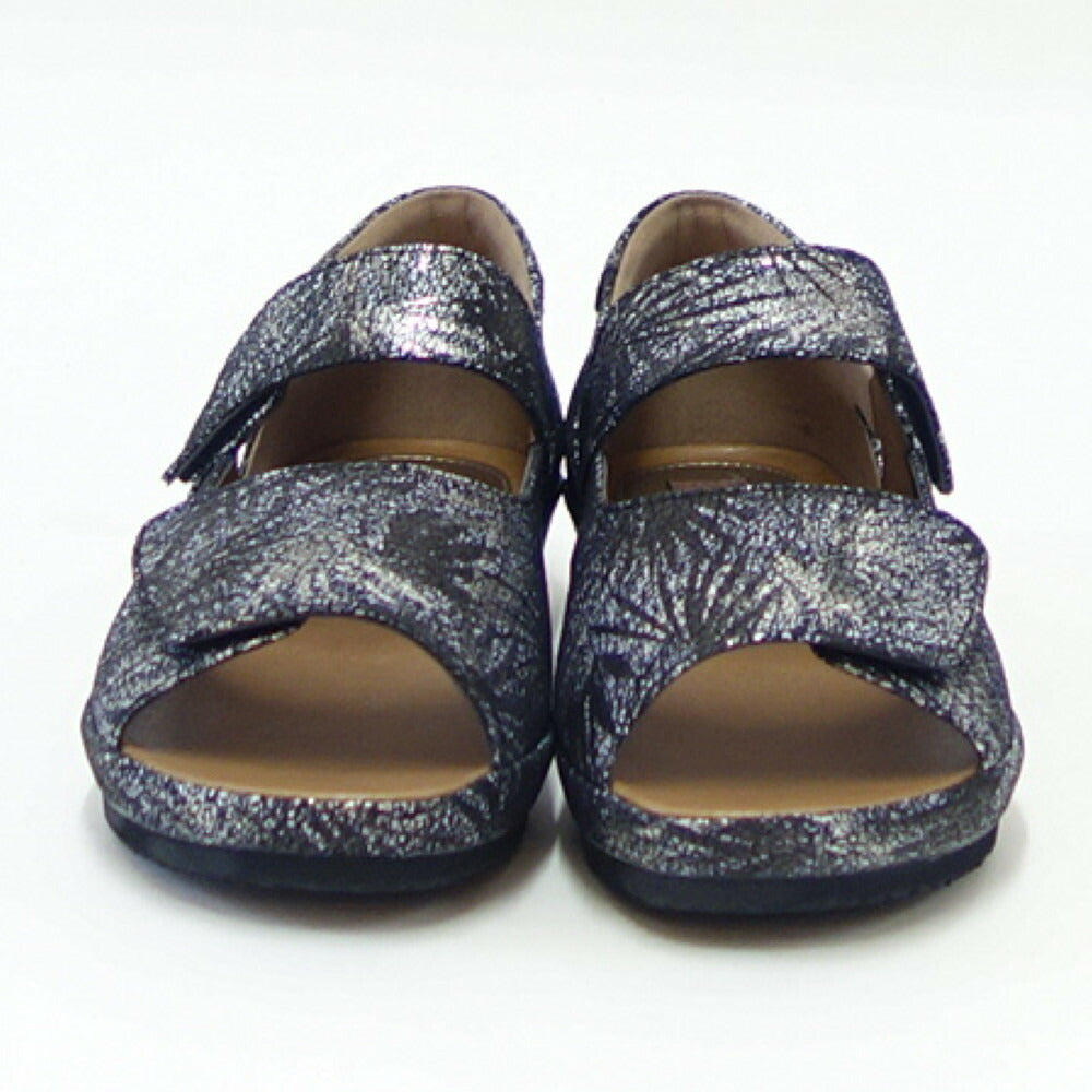 【SALE 20%OFF】 VIGEVANO ビジェバノ 1660 ブラック(日本製)ゆったりEEEE ダブルストラップシューズ オープントゥシューズ「靴」