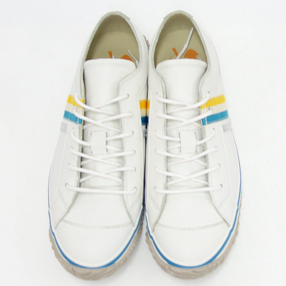 スピングル ムーヴ SPINGLE MOVE SPM-168(ユニセックス)ホワイト/ブルー (62)   天然皮革 スニーカー ラバーソール スピングルムーブ 「靴」