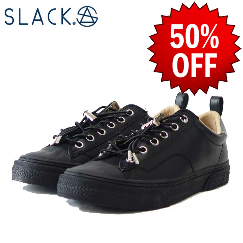 【SALE 50%OFF】 スラック SLACK SL 1705 003(ユニセックス)CLUDE GL(クルード GL) カラー:BLACK / BLACK 天然皮革 ローカットスニーカー バルカナイズ製法 「靴」
