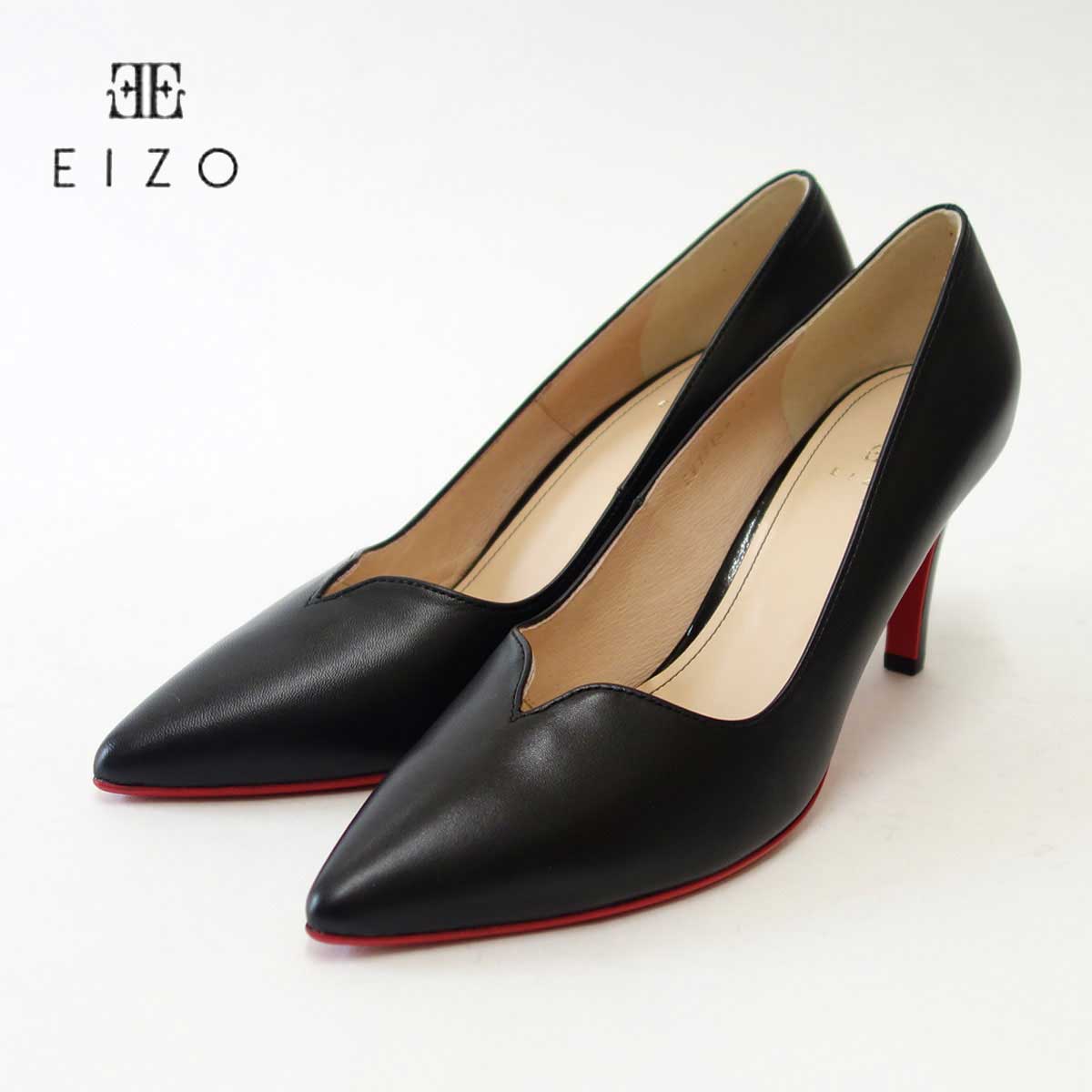 上質レザーのスタイリッシュパンプス(日本製)<br>EIZO エイゾー 17156 ブラック<BR>快適なフィット感と日本製ならではの逸品<br>「靴」