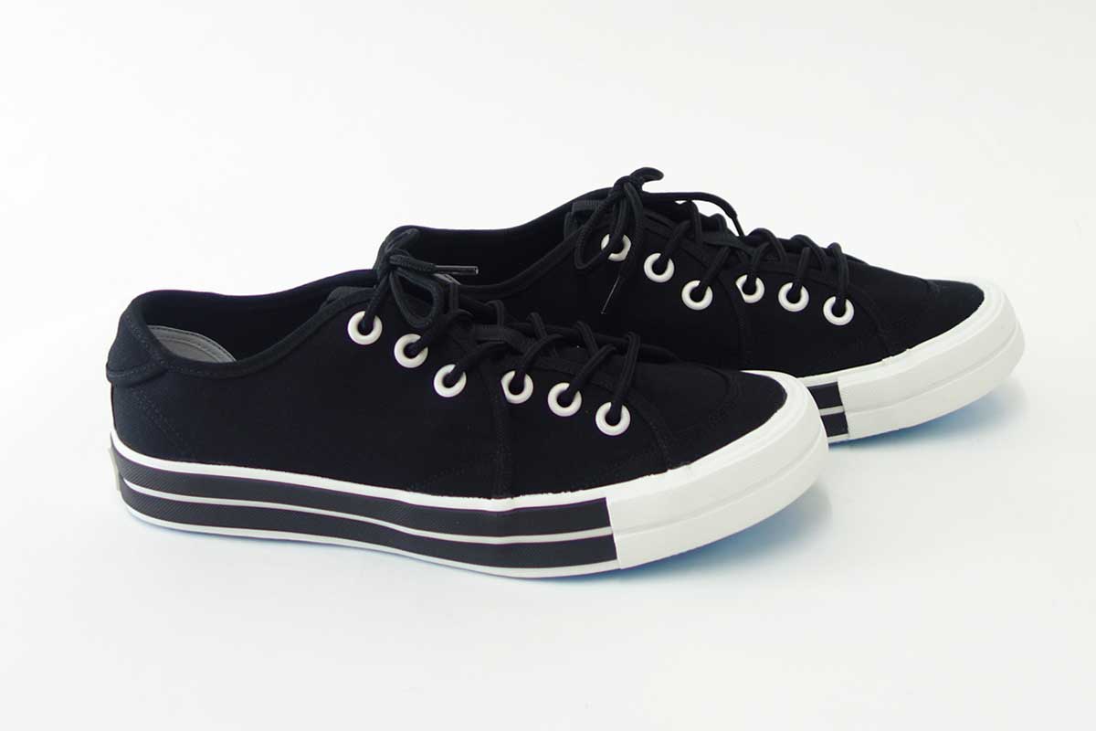 【SALE 50%OFF】 RFW アールエフダブリュー BAGEL-LO STANDARD(ユニセックス) 1812011 カラー:ブラック キャンバスのローカットスニーカー 「靴」