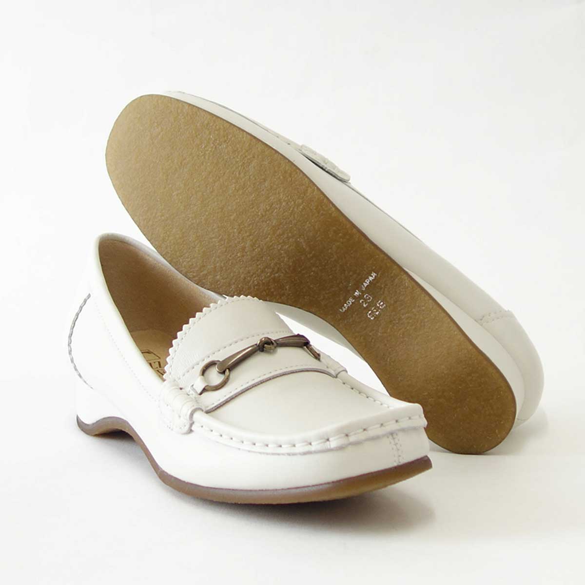 【SALE 40%OFF】 フィズリーン FIZZ REEN  1820 ホワイト(レディース) 快適EEEのビットローファー(日本製)「靴」