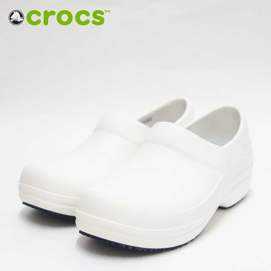 crocs クロックス neria pro clog w<br>ネリア プロ クロッグ ウィメン<br> 204045 100 ホワイト(レディース)<BR>水・油にも滑りにくいソール搭載<BR>「靴」