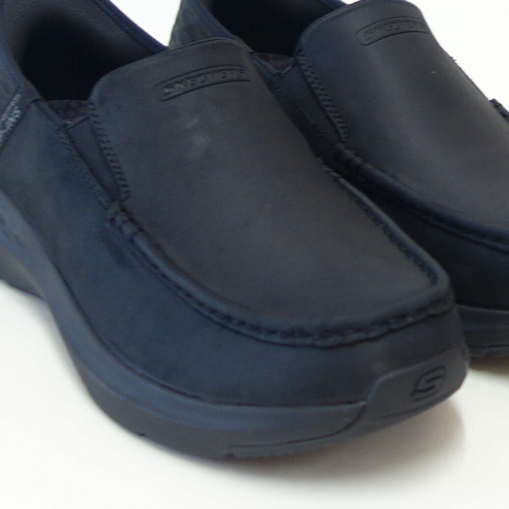 スケッチャーズSKECHERSPARSONOSWIN204866WWBBKブラック(メンズ)エクストラワイド(6E)レザーオイルヌバックスリッポンハンズフリー「靴」