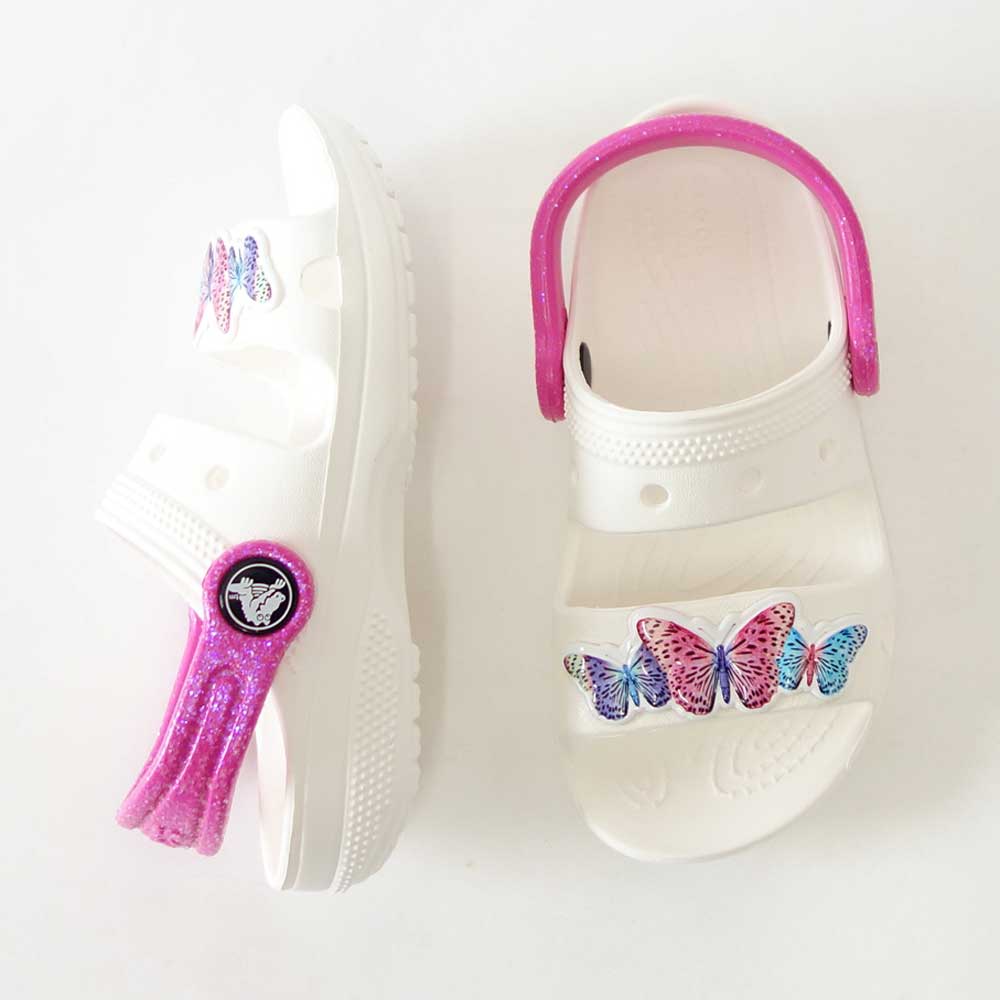【SALE 20%OFF】 crocs クロックス classic embellished sandal t クラシック エンベリッシュド サンダル トドラー (リトルキッズ)207803100 ホワイト「靴」