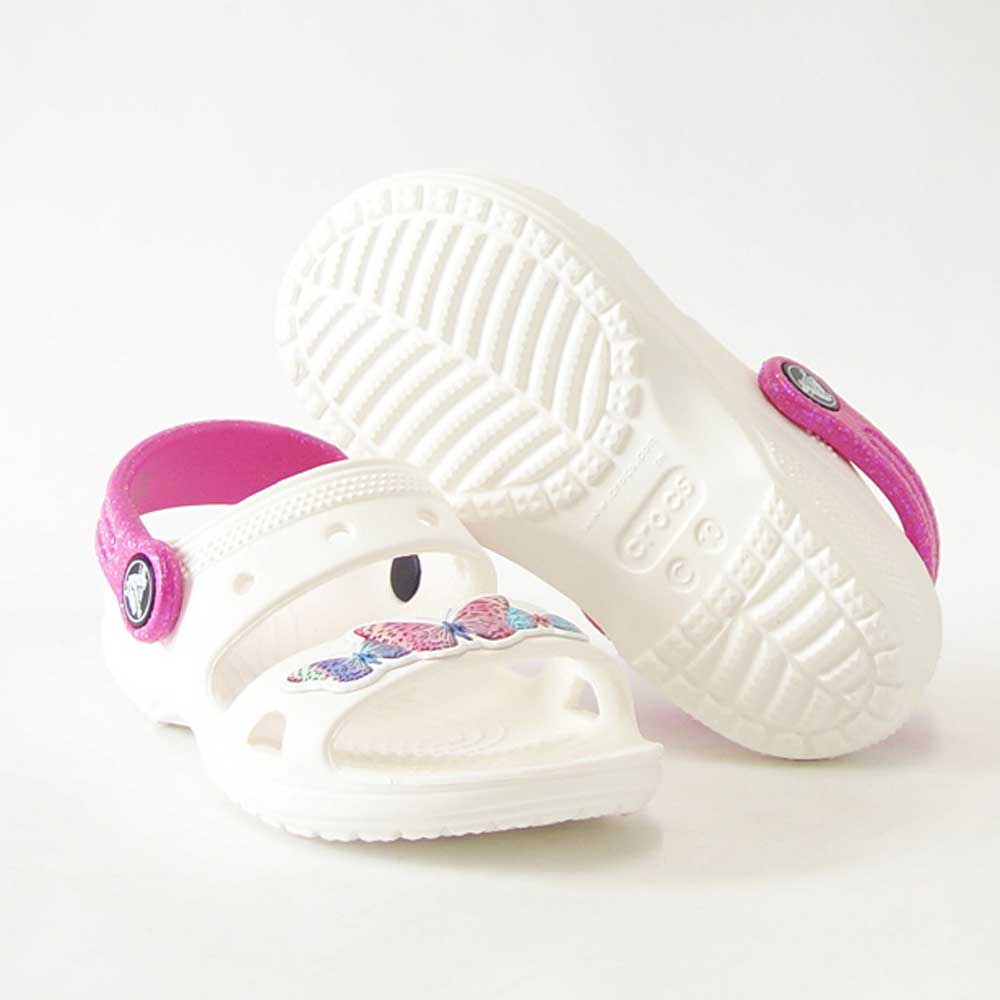 【SALE 20%OFF】 crocs クロックス classic embellished sandal t クラシック エンベリッシュド サンダル トドラー (リトルキッズ)207803100 ホワイト「靴」