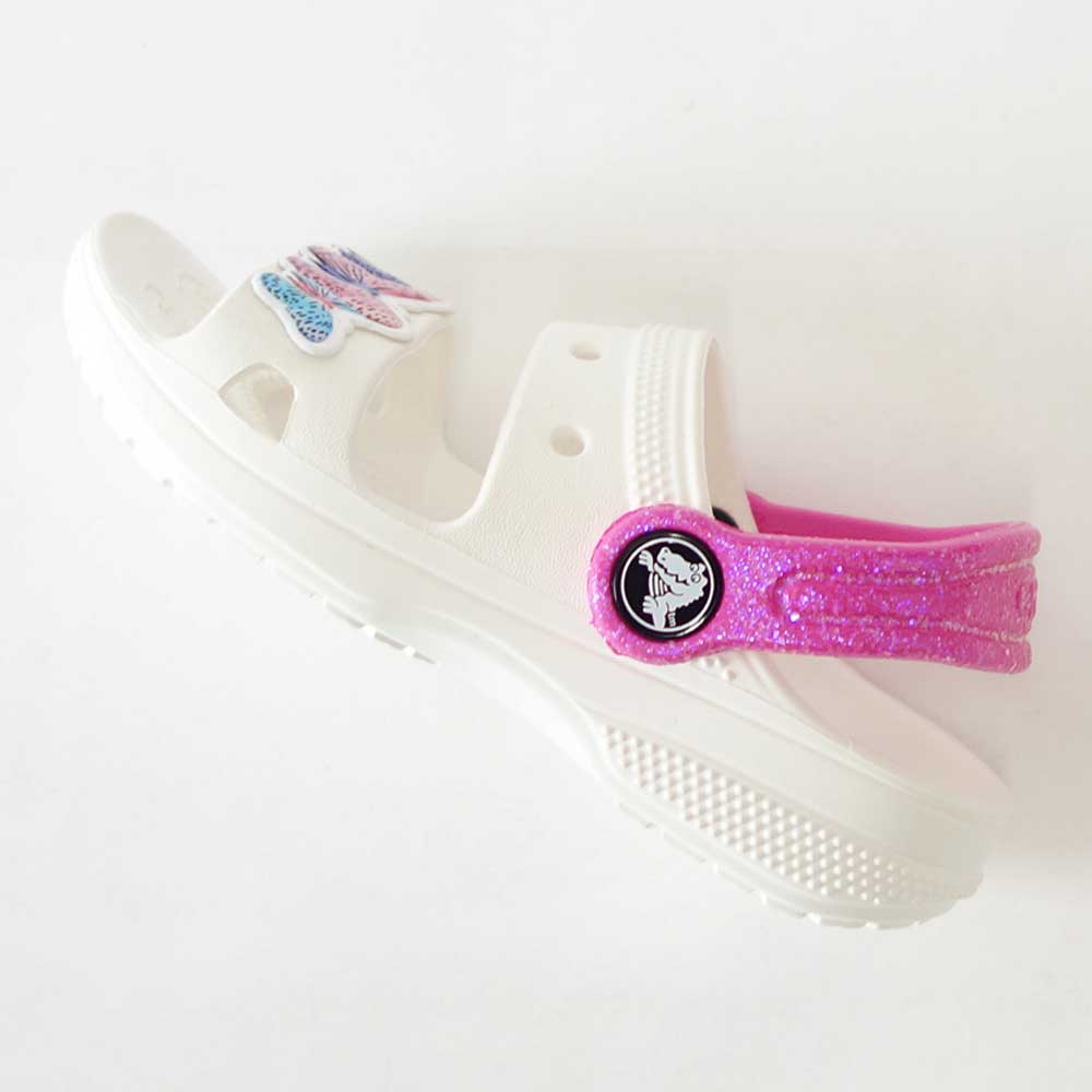 【SALE 20%OFF】 crocs クロックス classic embellished sandal t クラシック エンベリッシュド サンダル トドラー (リトルキッズ)207803100 ホワイト「靴」