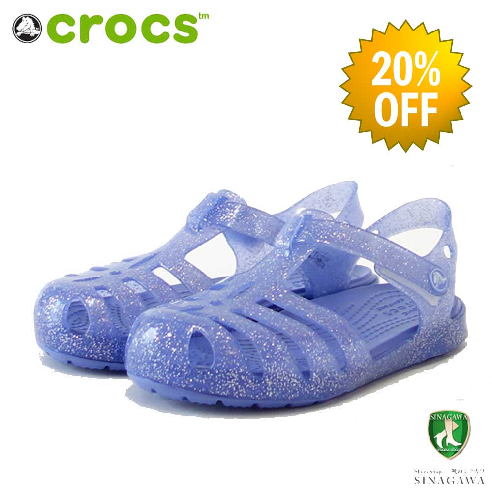 【SALE 20%OFF】 crocs クロックス Isabella Glitter sandal t イザベラ グリッター サンダル T (リトルキッズ)208444 5Q5 ムーンゼリー「靴」