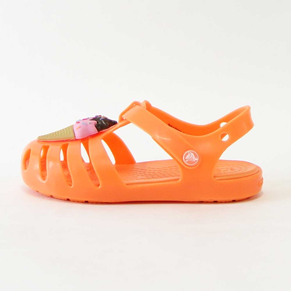 【SALE 20%OFF】 crocs クロックス Isabella Charm sandal t イザベラ チャーム サンダル T (リトルキッズ)208445 831 パーシモン「靴」