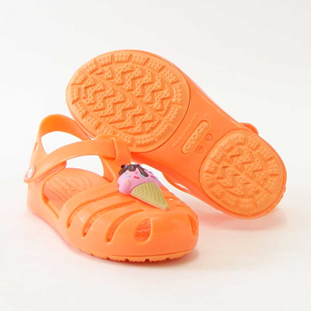 【SALE 20%OFF】 crocs クロックス Isabella Charm sandal t イザベラ チャーム サンダル T (リトルキッズ)208445 831 パーシモン「靴」
