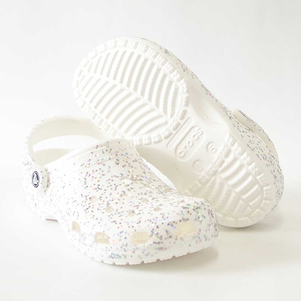 【SALE 20%OFF】 crocs クロックス classic starry glitter clog k クラシック スターリー グリッター クロッグ (キッズ)208619100 ホワイト「靴」