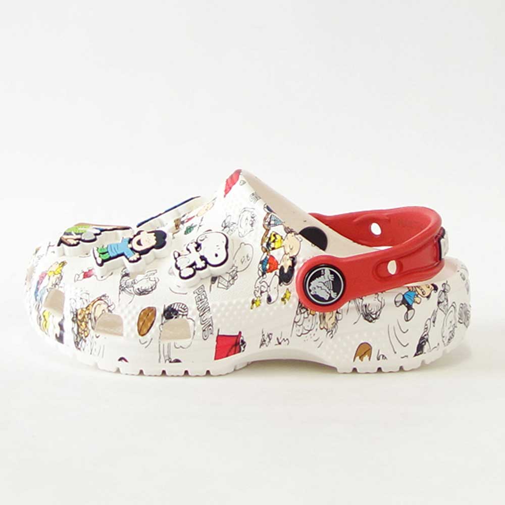 【SALE 20%OFF】 crocs クロックス ピーナッツ クラシック クロッグ トドラー TODDLERS' PEANUTS CLASSIC CLOG(リトルキッズ)20863194s ホワイト/マルチ「靴」