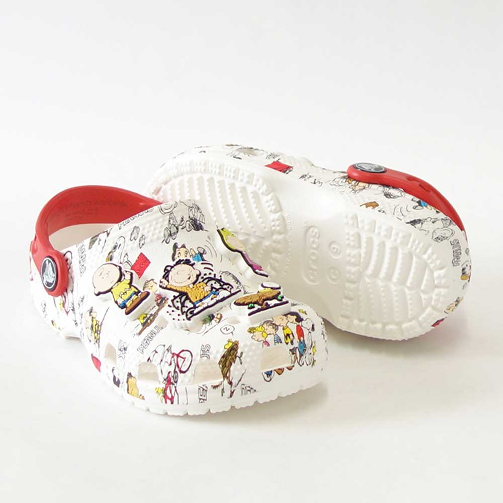 【SALE 20%OFF】 crocs クロックス ピーナッツ クラシック クロッグ トドラー TODDLERS' PEANUTS CLASSIC CLOG(リトルキッズ)20863194s ホワイト/マルチ「靴」