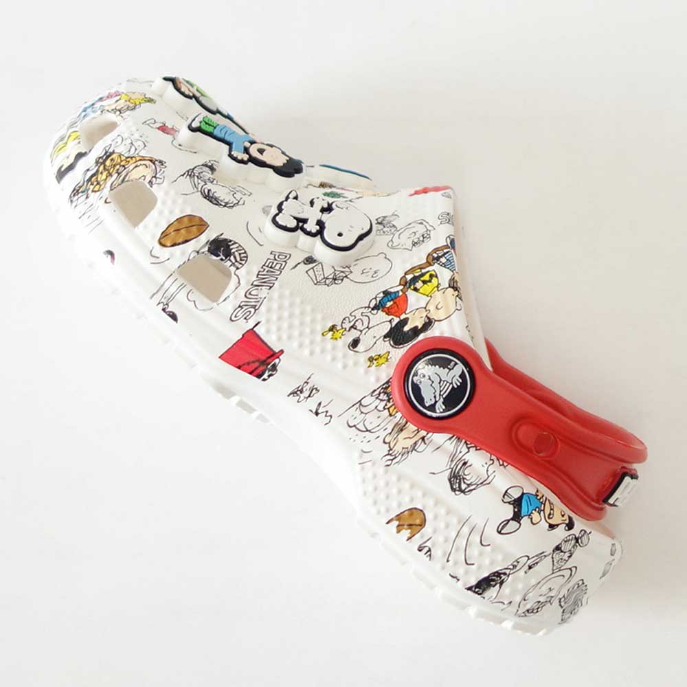 【SALE 20%OFF】 crocs クロックス ピーナッツ クラシック クロッグ トドラー TODDLERS' PEANUTS CLASSIC CLOG(リトルキッズ)20863194s ホワイト/マルチ「靴」