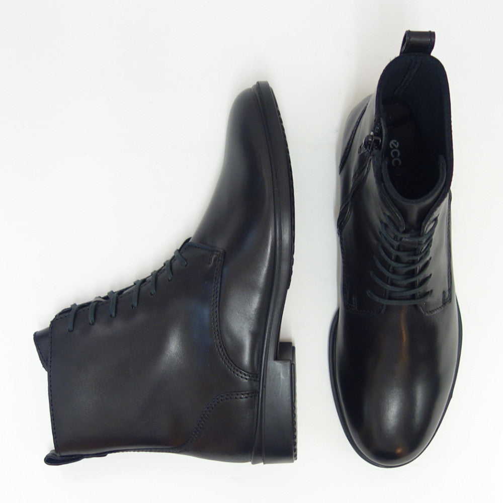 エコー ECCO DRESS CLASSIC 15 WOMEN'S LACE UP BOOTS  209823 01001 ブラック (レディース) 上質天然皮革 サイドジップブーツ アンクルブーツ レースアップ「靴」