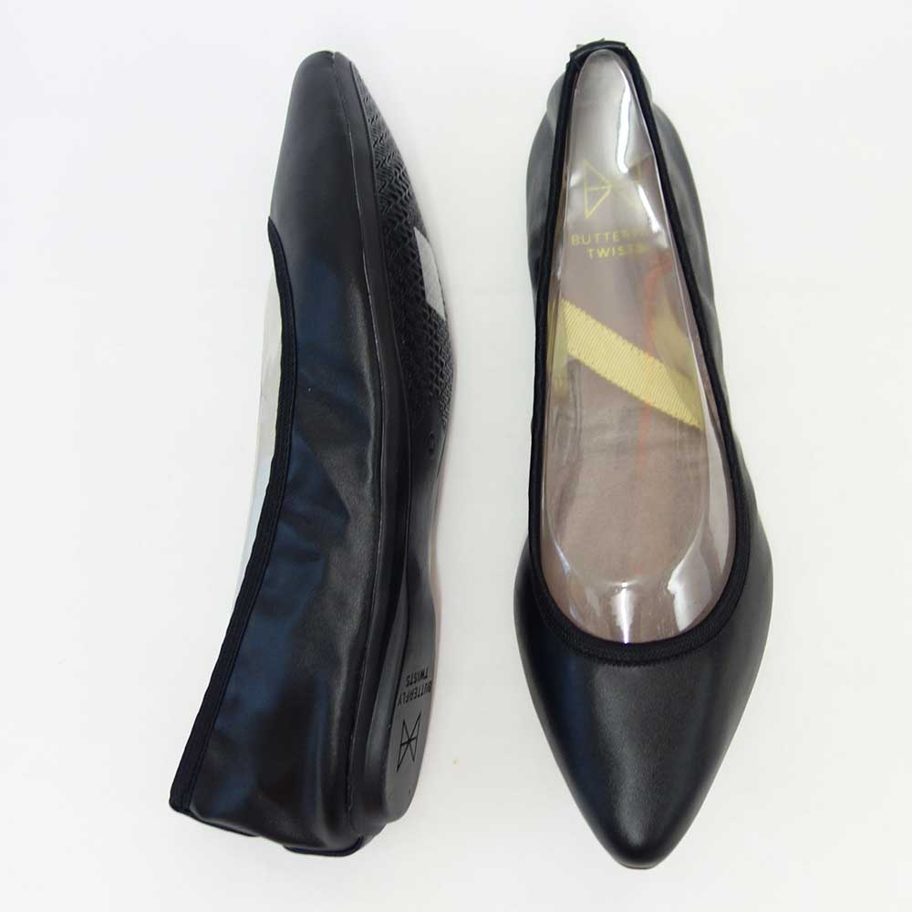 携帯 バレエシューズ BUTTERFLY TWISTS バタフライツイス  JANEY(ジェイニー)  21013N Black Plane(ブラック プレーン) お洒落 ルームシューズ 「靴」