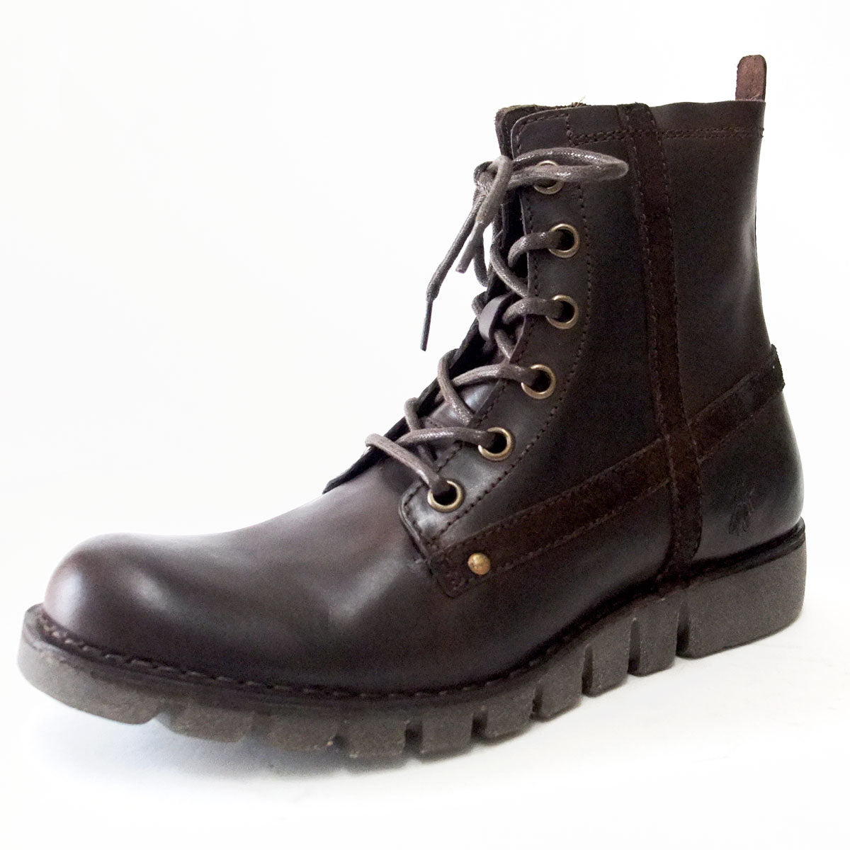 【SALE 50%OFF】 ポルトガル製レースアップブーツ FLY LONDON フライロンドン 210837 OKUN ダークブラウン(メンズ) 靴 シューズ「靴」