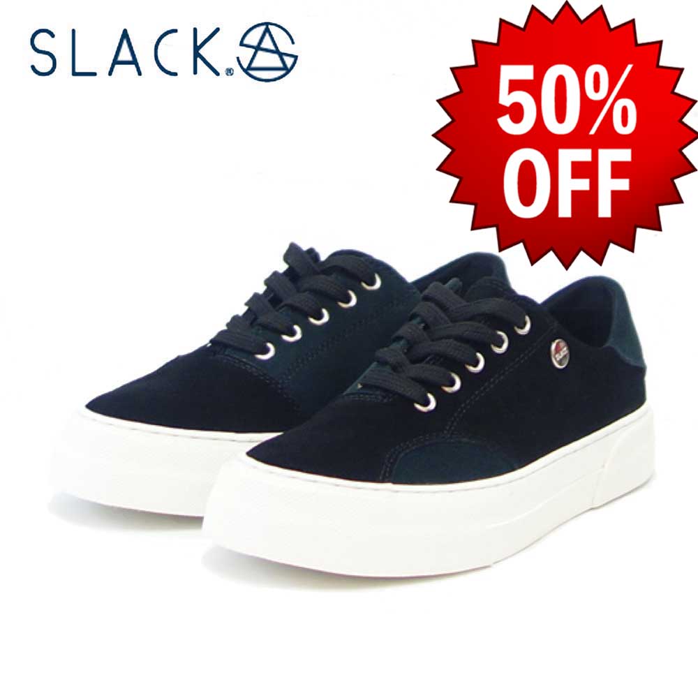 【SALE 50%OFF】 スラック SLACK SL 2122 001(ユニセックス)DUALOS PRM(デュアル プレミアム) カラー:ブラック/ホワイト 天然皮革 ローカットスニーカー バルカナイズ製法 「靴」
