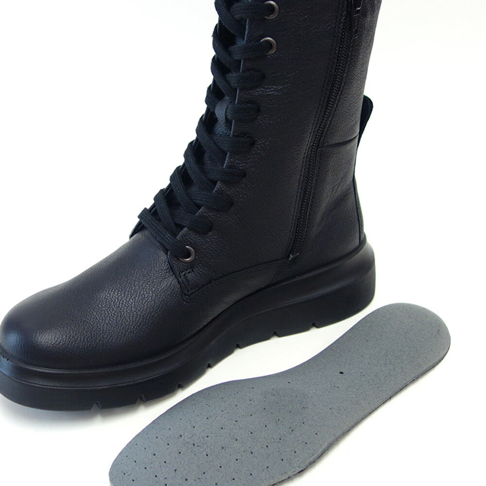 エコーECCO21621301001ブラック(レディース)撥水加工NOUVELLEWOMEN'STALLLACEUPBOOTS上質天然皮革のハーフブーツサイドジップ「靴」