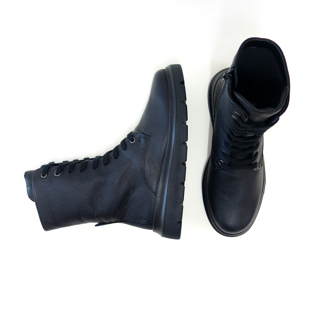 エコーECCO21621301001ブラック(レディース)撥水加工NOUVELLEWOMEN'STALLLACEUPBOOTS上質天然皮革のハーフブーツサイドジップ「靴」