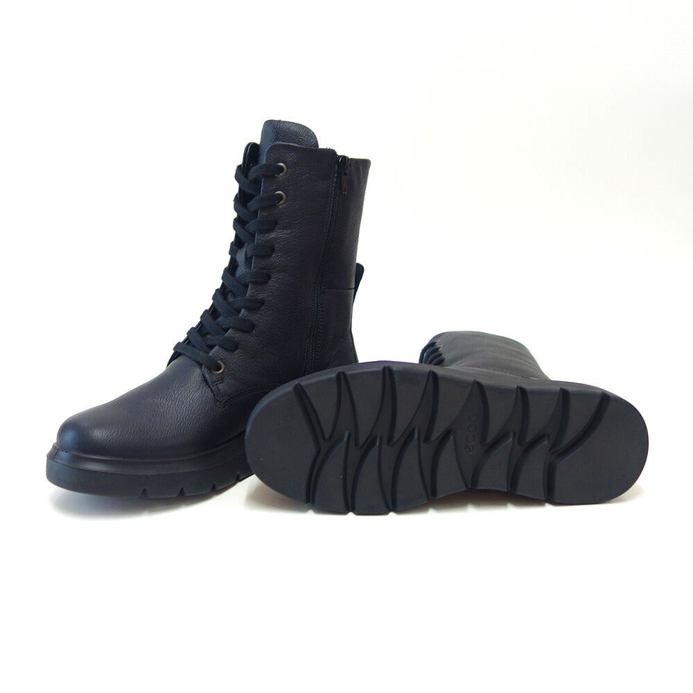 エコーECCO21621301001ブラック(レディース)撥水加工NOUVELLEWOMEN'STALLLACEUPBOOTS上質天然皮革のハーフブーツサイドジップ「靴」