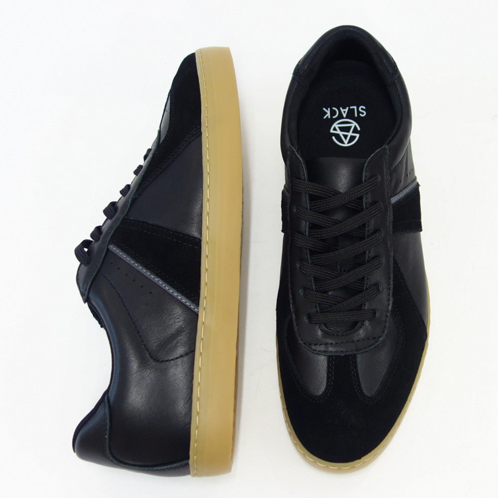 【SALE 50%OFF】 スラック SLACK SL 2165 009(メンズ)VOLF(ヴォルフ) カラー:ブラック/ガム 天然皮革 ローカットスニーカー バルカナイズ製法 「靴」