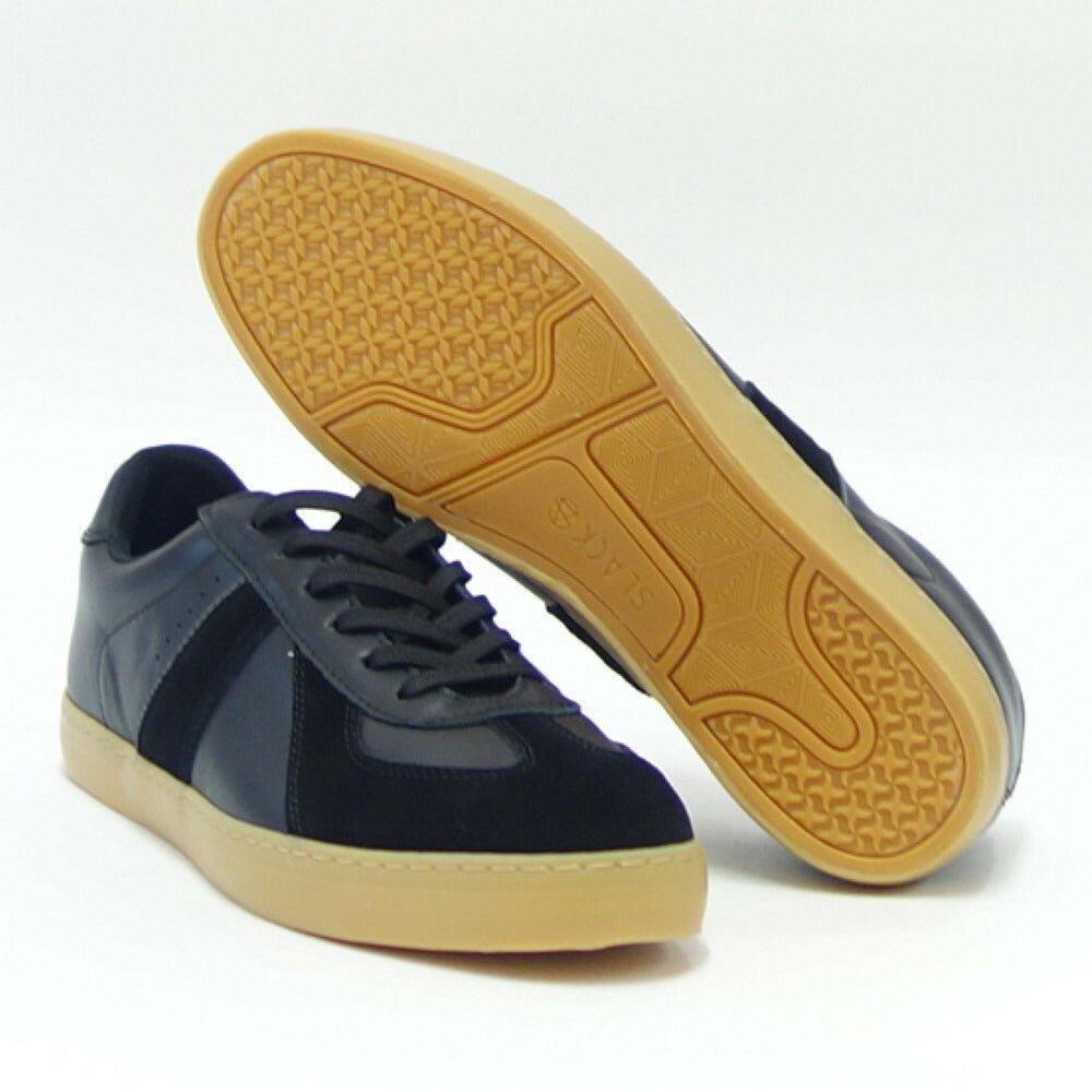 【SALE 50%OFF】 スラック SLACK SL 2165 009(メンズ)VOLF(ヴォルフ) カラー:ブラック/ガム 天然皮革 ローカットスニーカー バルカナイズ製法 「靴」