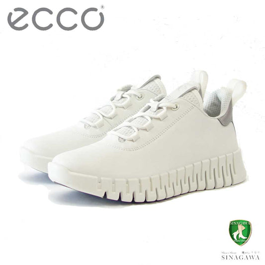 エコー ECCO GRUUV FLEXIBLE SOLE WOMEN'S SNEAKERS ホワイト 21820360718 (レディース) 快適な履き心地のレザースニーカー  レースアップ ウォーキングシューズ 旅行「靴」