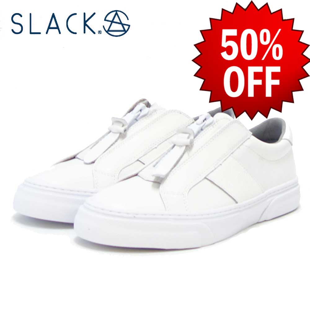 【SALE 50%OFF】 スラック SLACK SL 2189 102(メンズ)JARVIS(ジャービス) カラー:ホワイト/ホワイト 天然皮革 ローカットスニーカー バルカナイズ製法 「靴」