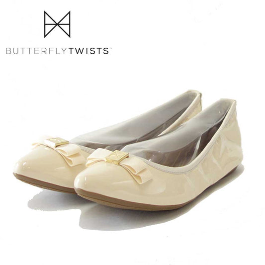 携帯 バレエシューズ BUTTERFLY TWISTS バタフライツイス  JASMIN B22023 CRM(クリームパテント) お洒落 ルームシューズ 「靴」