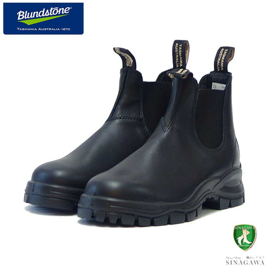 ブランドストーン Blundstone LUG BOOT BS2240 009 (ユニセックス) ブラック 防水レザー スムースレザー ショートブーツ スリッポン「靴」