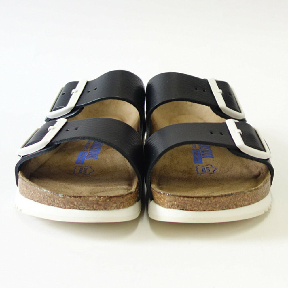 【SALE 30%OFF】 ビルケンシュトック BIRKENSTOCK ARIZONA SL(アリゾナ ソフトフットベッド SL)幅広(レギュラーフィット) 230154 ブラック(ナチュラルレザー)ソフトクッション内蔵 (メンズ サンダル)「正規輸入品」 「靴」