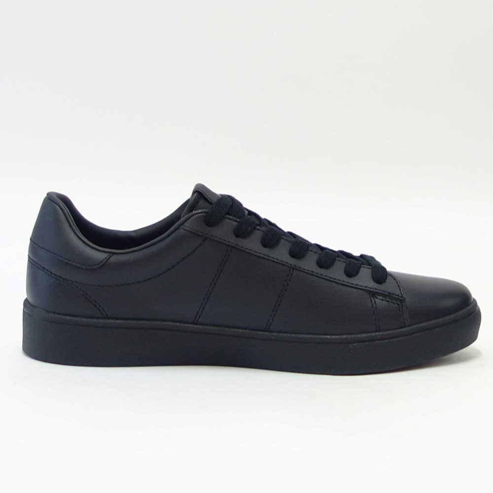 【SALE 30%OFF】 FRED PERRY フレッドペリー B 2333 102(ユニセックス)SPENCER LEATHER (スペンサー レザー) カラー:Black / Metallic Gold 天然皮革のローカットスニーカー 「靴」
