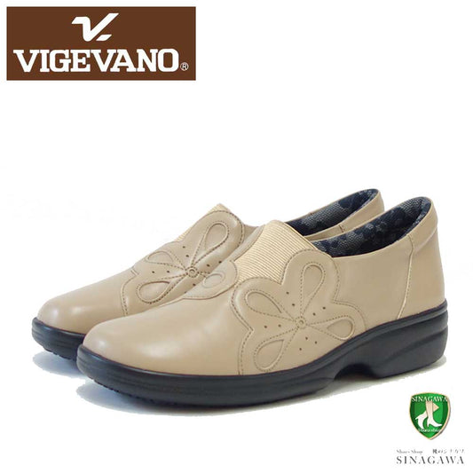 VIGEVANO ビジェバノ 2739 ベージュ(日本製)ゆったりEEEE スリッポンシューズ 外反母趾対応 軽量 シューズ「靴」