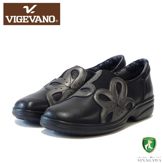 VIGEVANO ビジェバノ 2739 ブラック(日本製)ゆったりEEEE スリッポンシューズ 外反母趾対応 軽量 シューズ 展開サイズ 22.5cm 23.5cm 24.5cm「靴」
