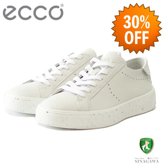【SALE 30%OFF】 エコー ECCO STREET TRAY WOMEN'S SNEAKER ホワイト 291503 01007 (レディース) 快適な履き心地のレザースニーカー  レースアップ ウォーキングシューズ 旅行「靴」