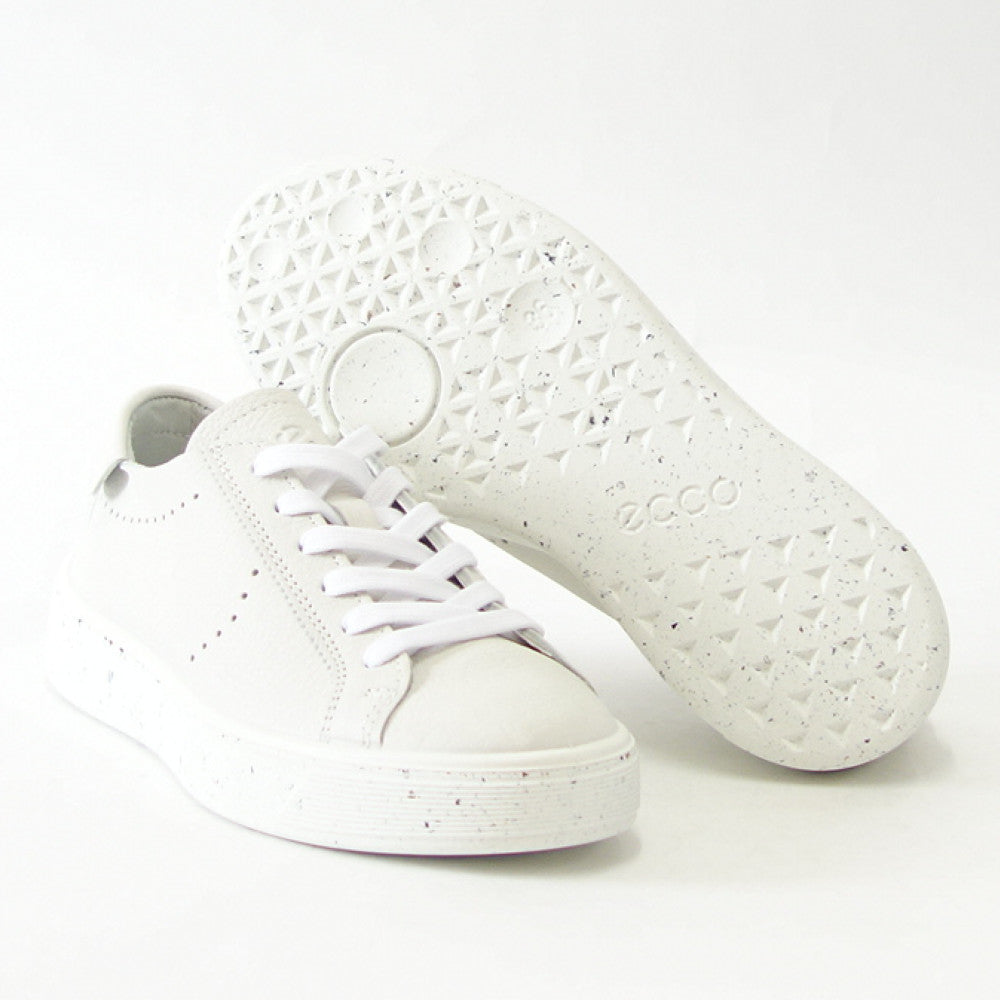 【SALE 30%OFF】 エコー ECCO STREET TRAY WOMEN'S SNEAKER ホワイト 291503 01007 (レディース) 快適な履き心地のレザースニーカー レースアップ ウォーキングシューズ 旅行「靴」
